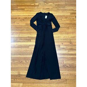 Forever 21 Black Long Sleeve Maxi Dress Gown Women's Size Medium NWT $27.90